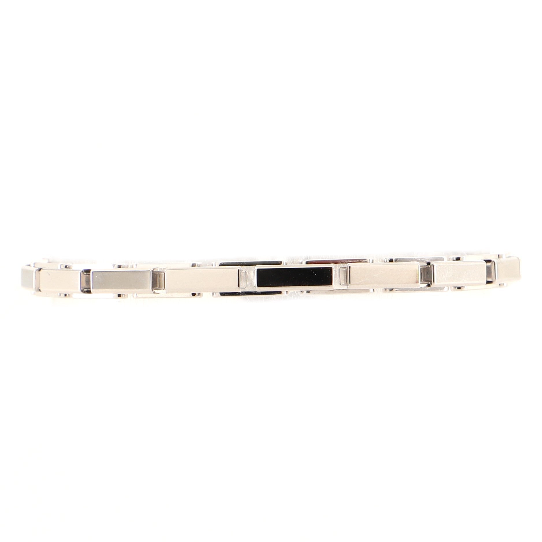 Agrafe Chain Link Bracelet 18K White Gold and Diamonds
