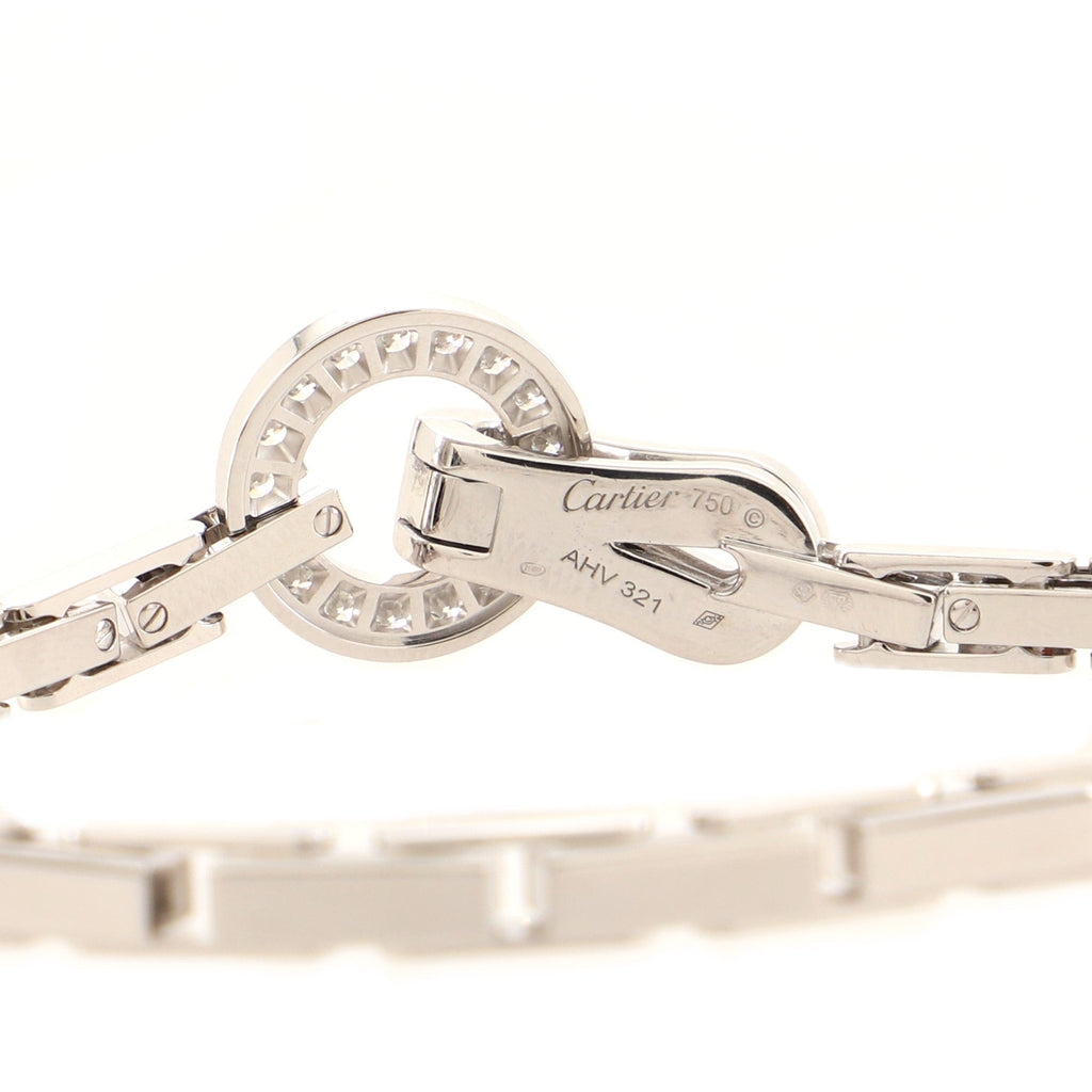 Agrafe Chain Link Bracelet 18K White Gold and Diamonds
