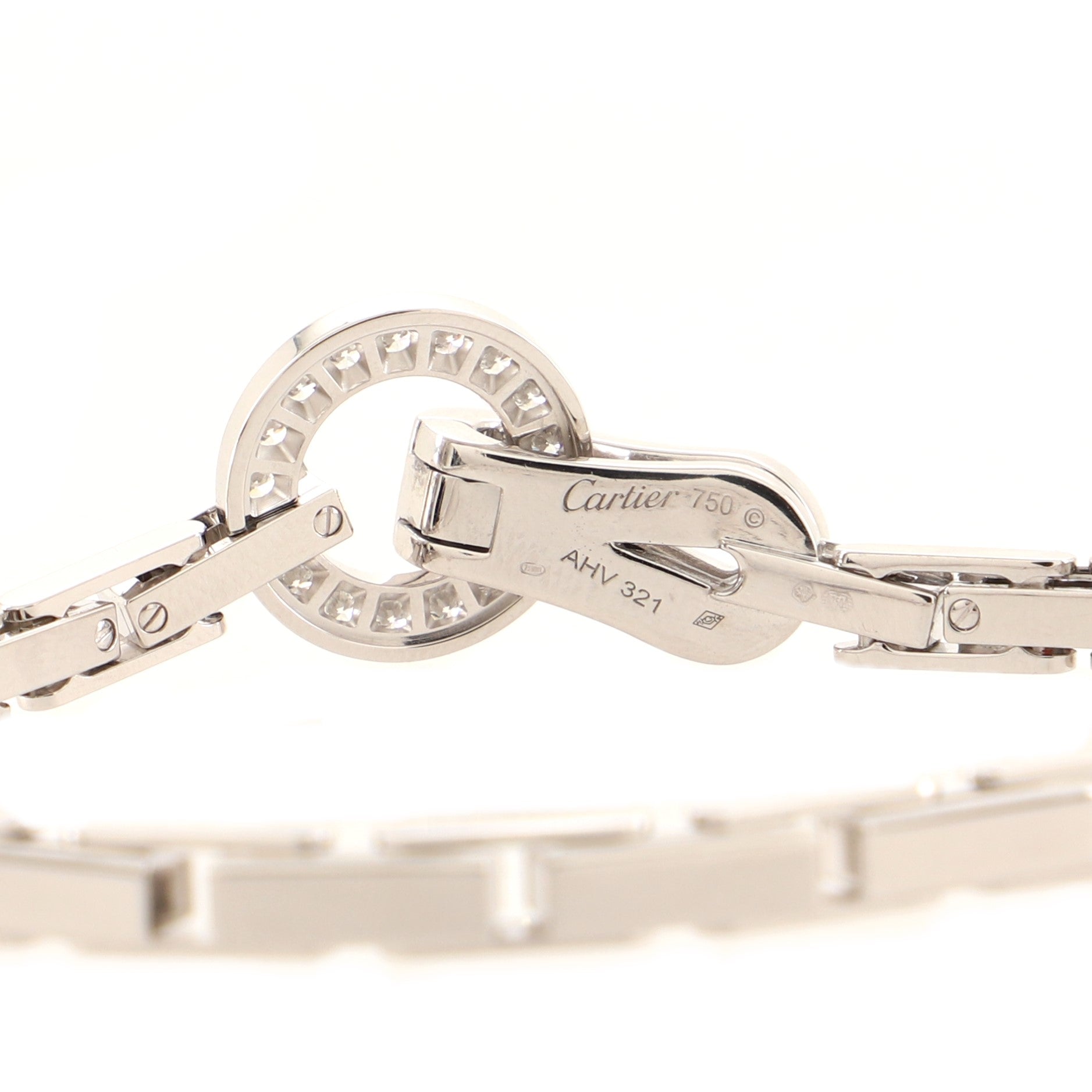 Agrafe Chain Link Bracelet 18K White Gold and Diamonds