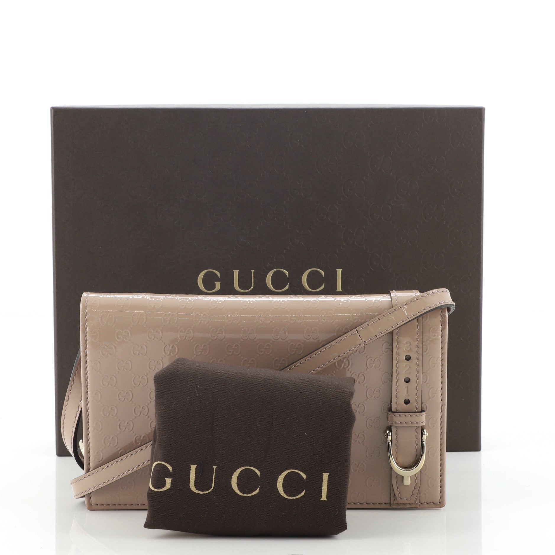 Nice Wallet on Strap Microguccissima Patent Mini