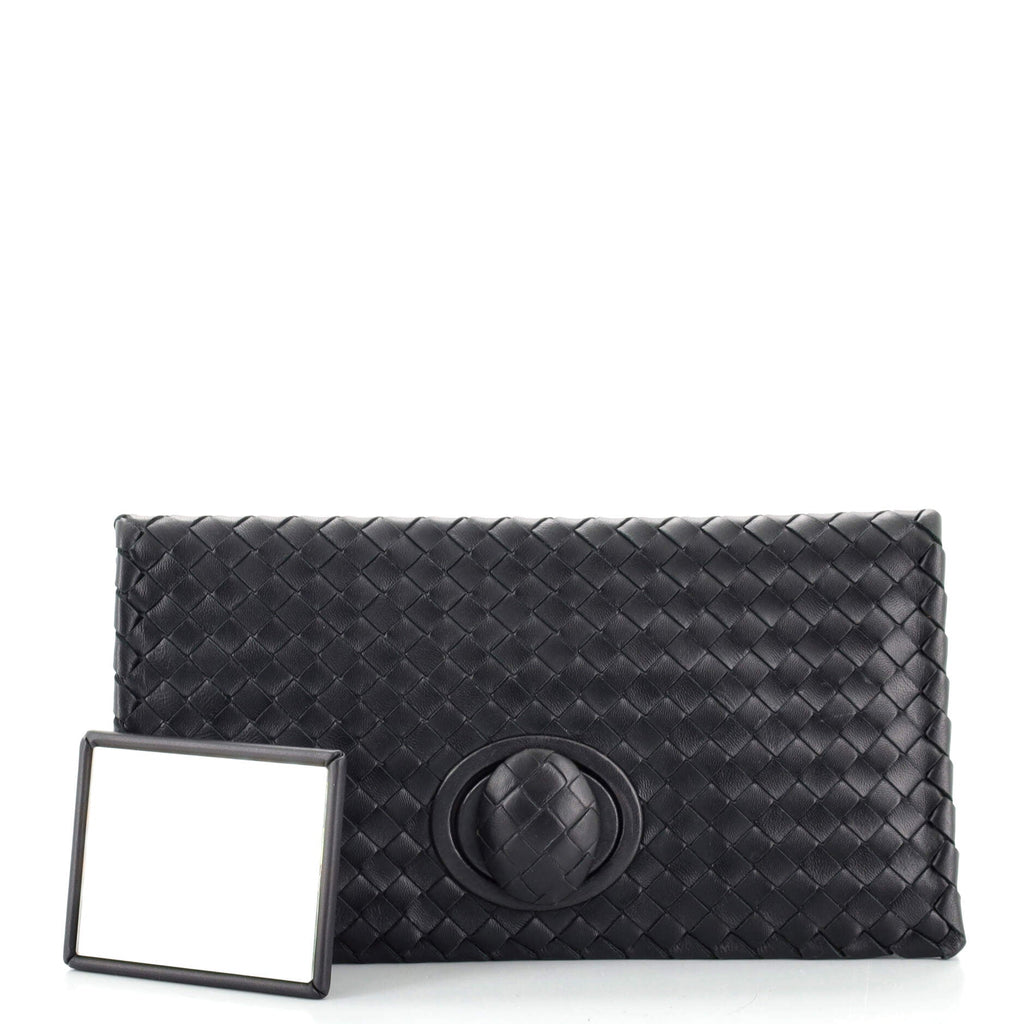 Fold Over Turnlock Clutch Intrecciato Nappa