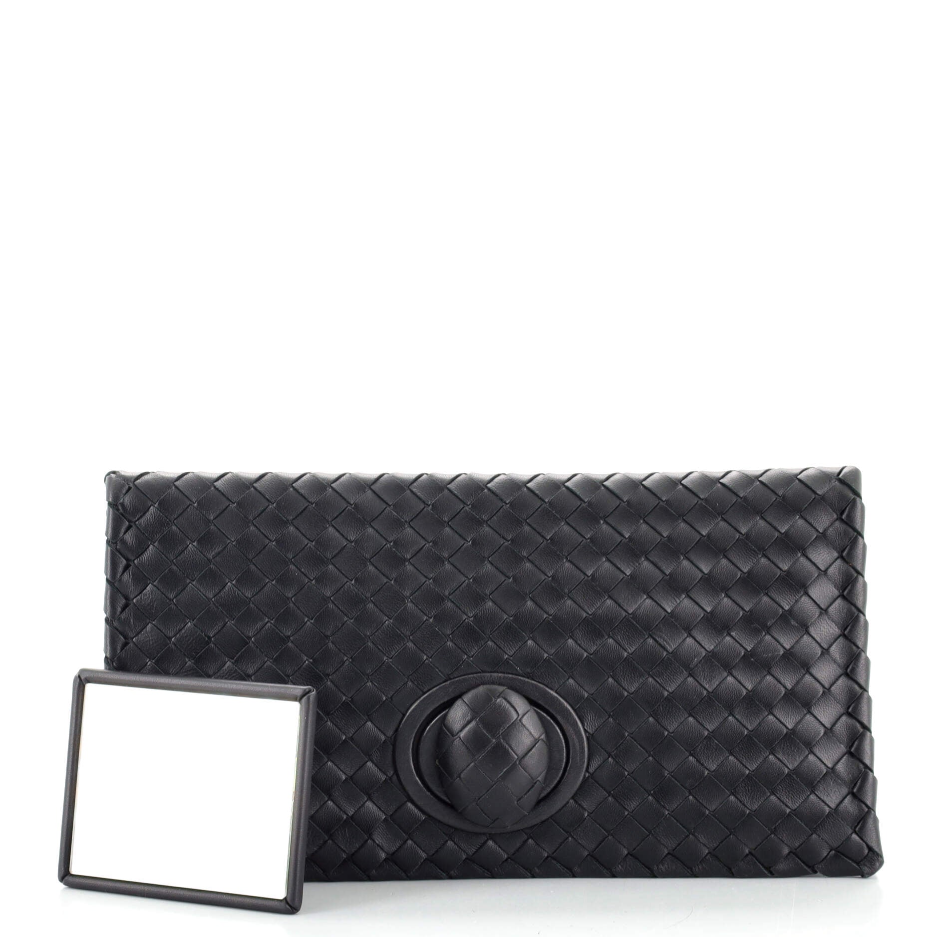 Fold Over Turnlock Clutch Intrecciato Nappa