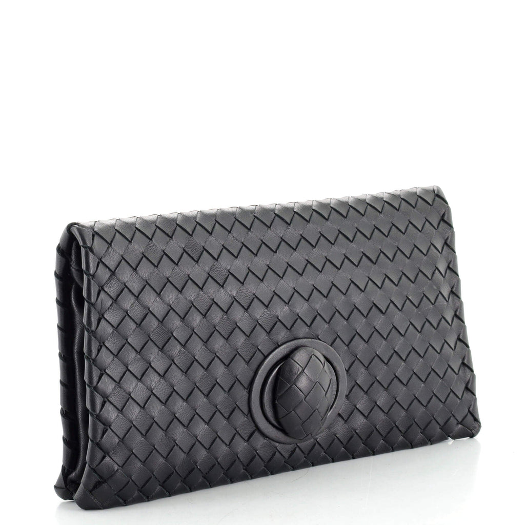 Fold Over Turnlock Clutch Intrecciato Nappa