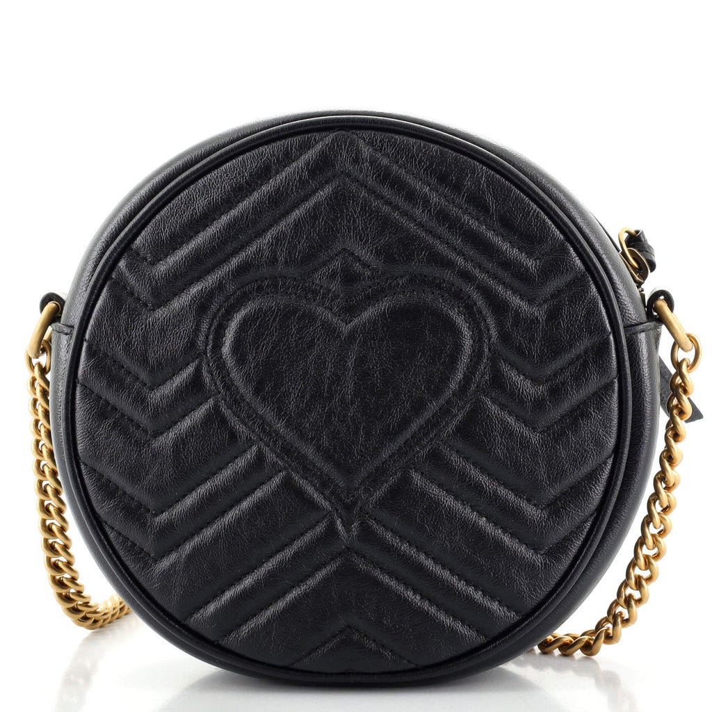 GG Marmont Round Shoulder Bag Matelasse Leather Mini