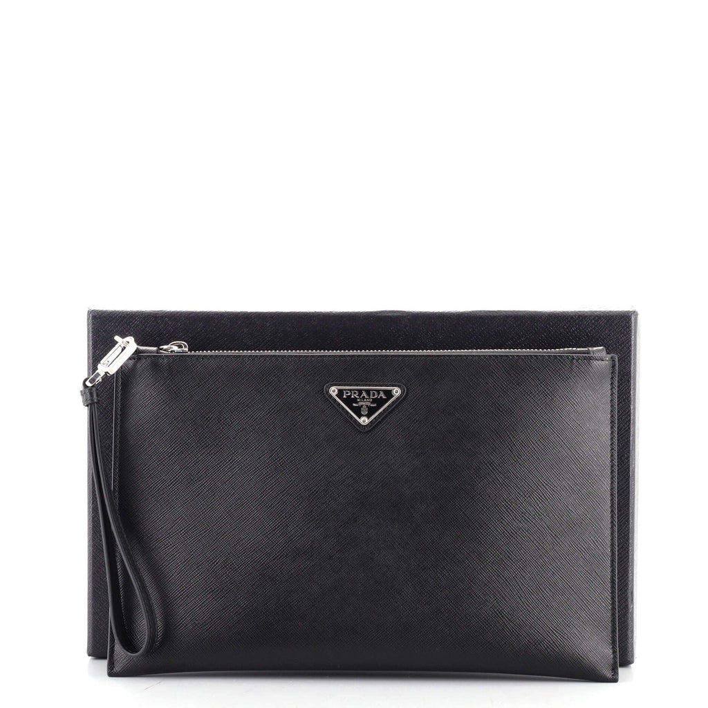 Wristlet Clutch Saffiano Leather Medium