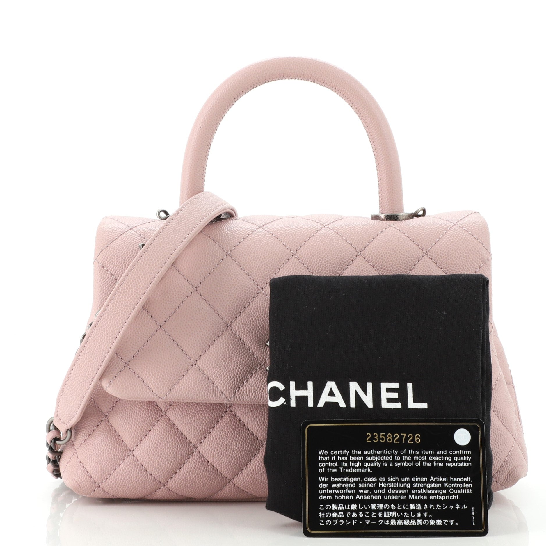 Coco Top Handle Bag Quilted Caviar Mini