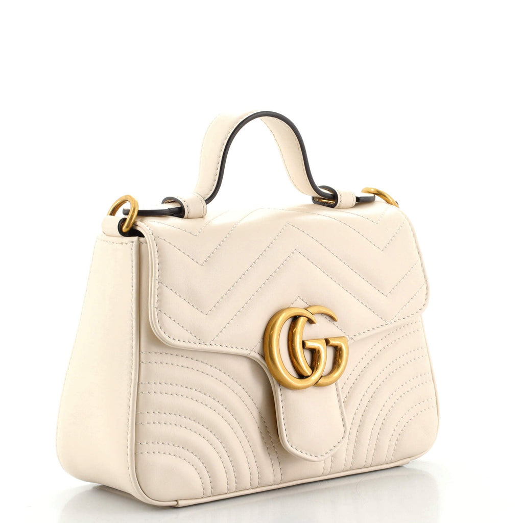 GG Marmont Top Handle Flap Bag Matelasse Leather Mini