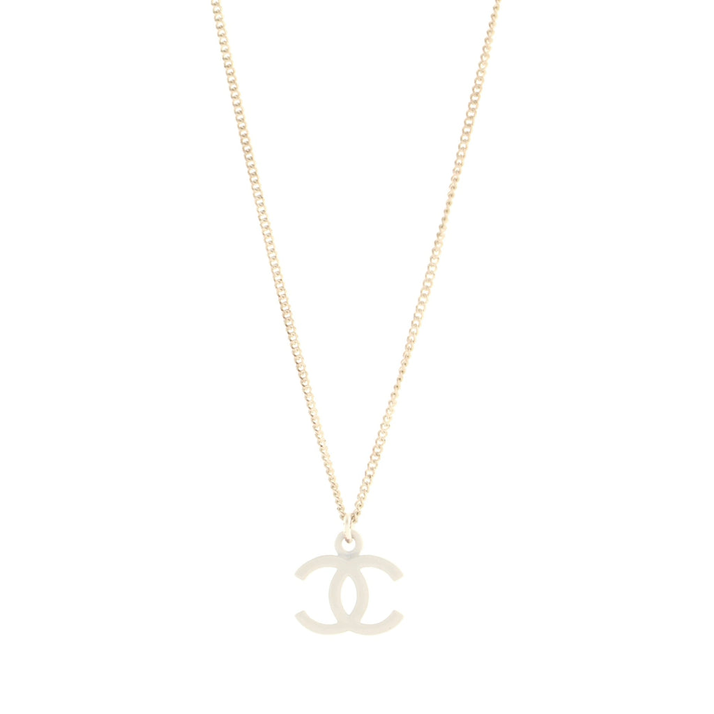 CC Pendant Necklace Metal with Enamel