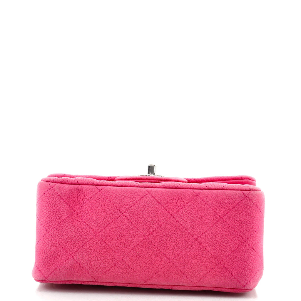 Square Classic Single Flap Bag Quilted Matte Caviar Mini