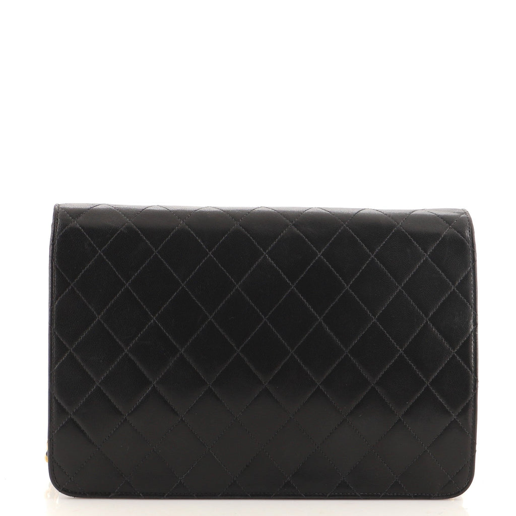 Vintage Clutch with Chain Quilted Leather Medium