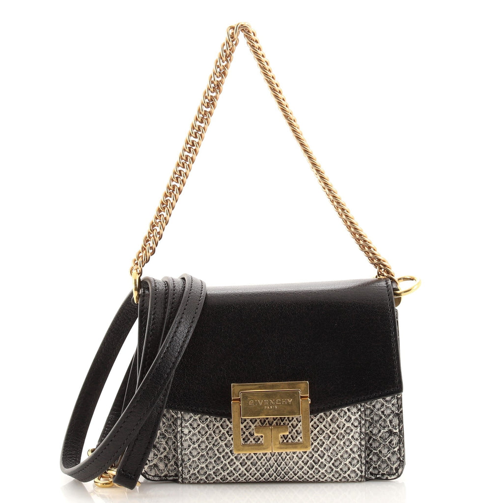 GV3 Flap Bag Leather and Snakeskin Mini