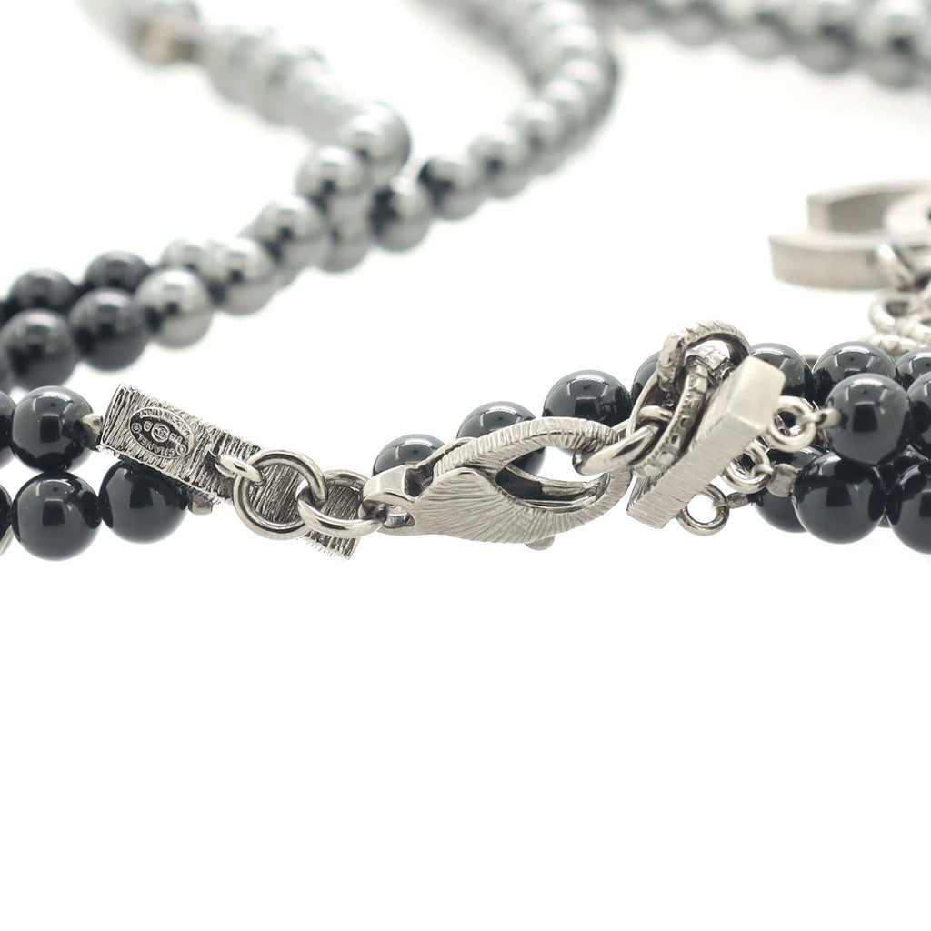 CC Multi Strand Graduated Necklace Faux Pearls