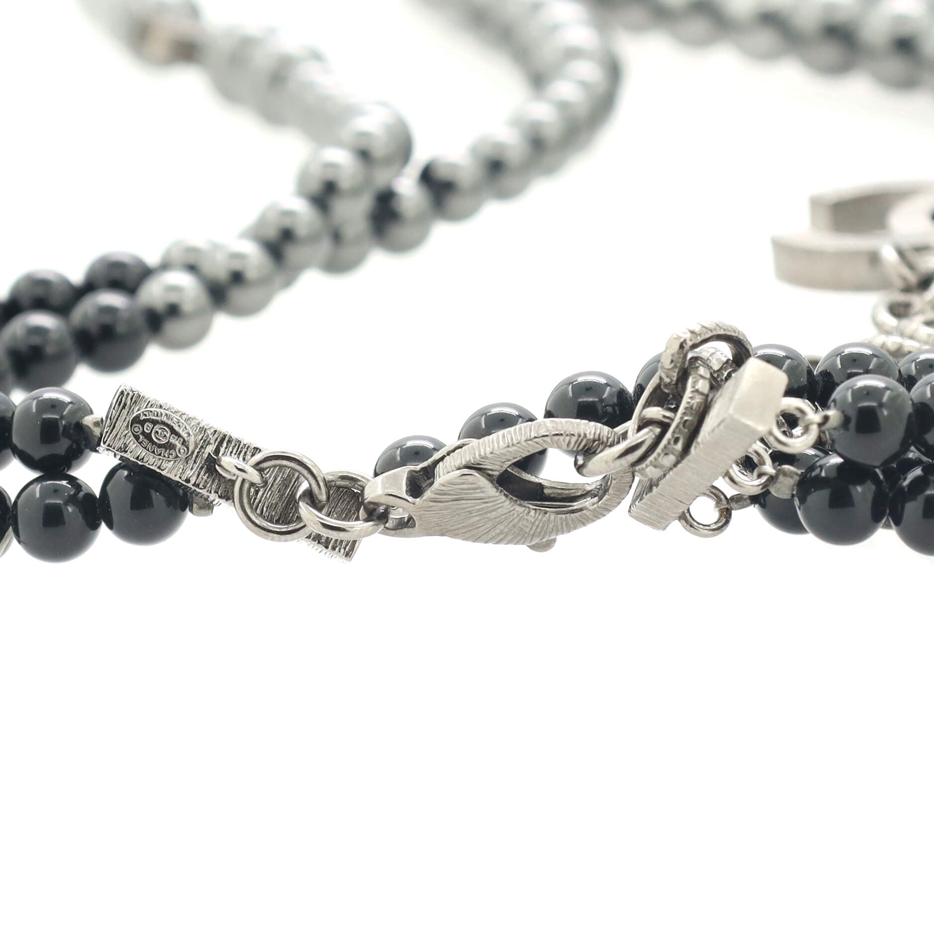 CC Multi Strand Graduated Necklace Faux Pearls
