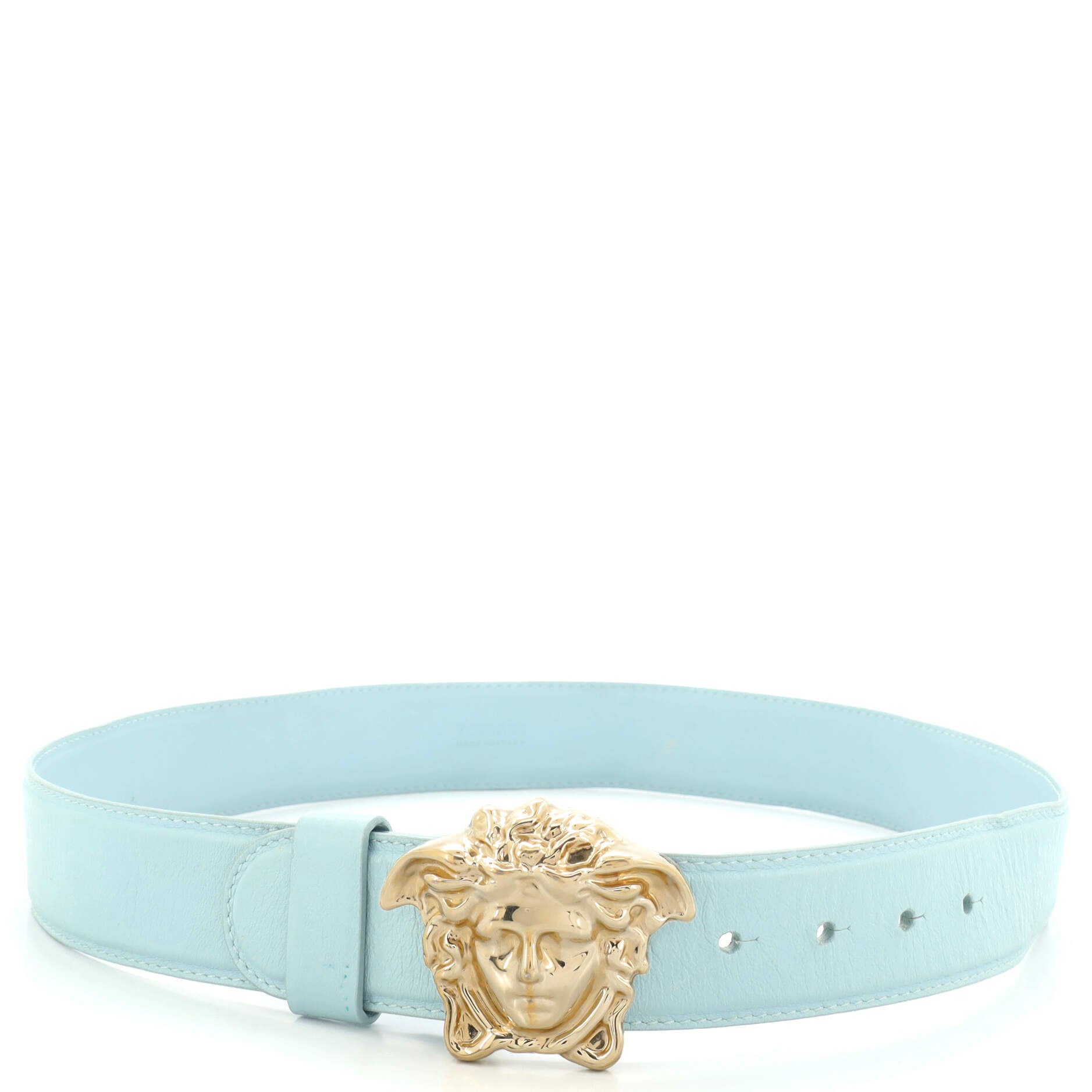 Medusa Buckle Belt Leather Wide 85