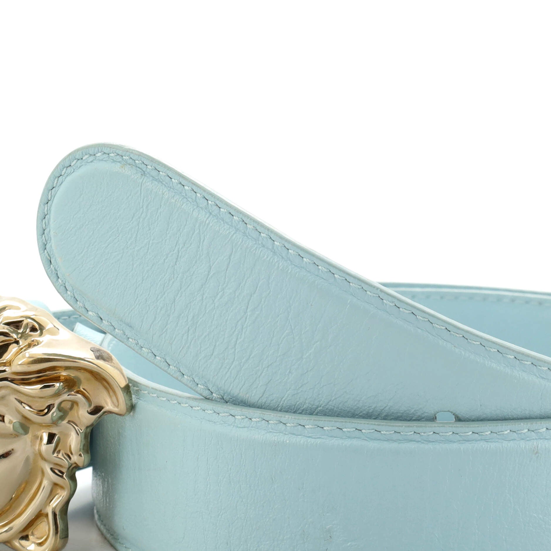 Medusa Buckle Belt Leather Wide 85