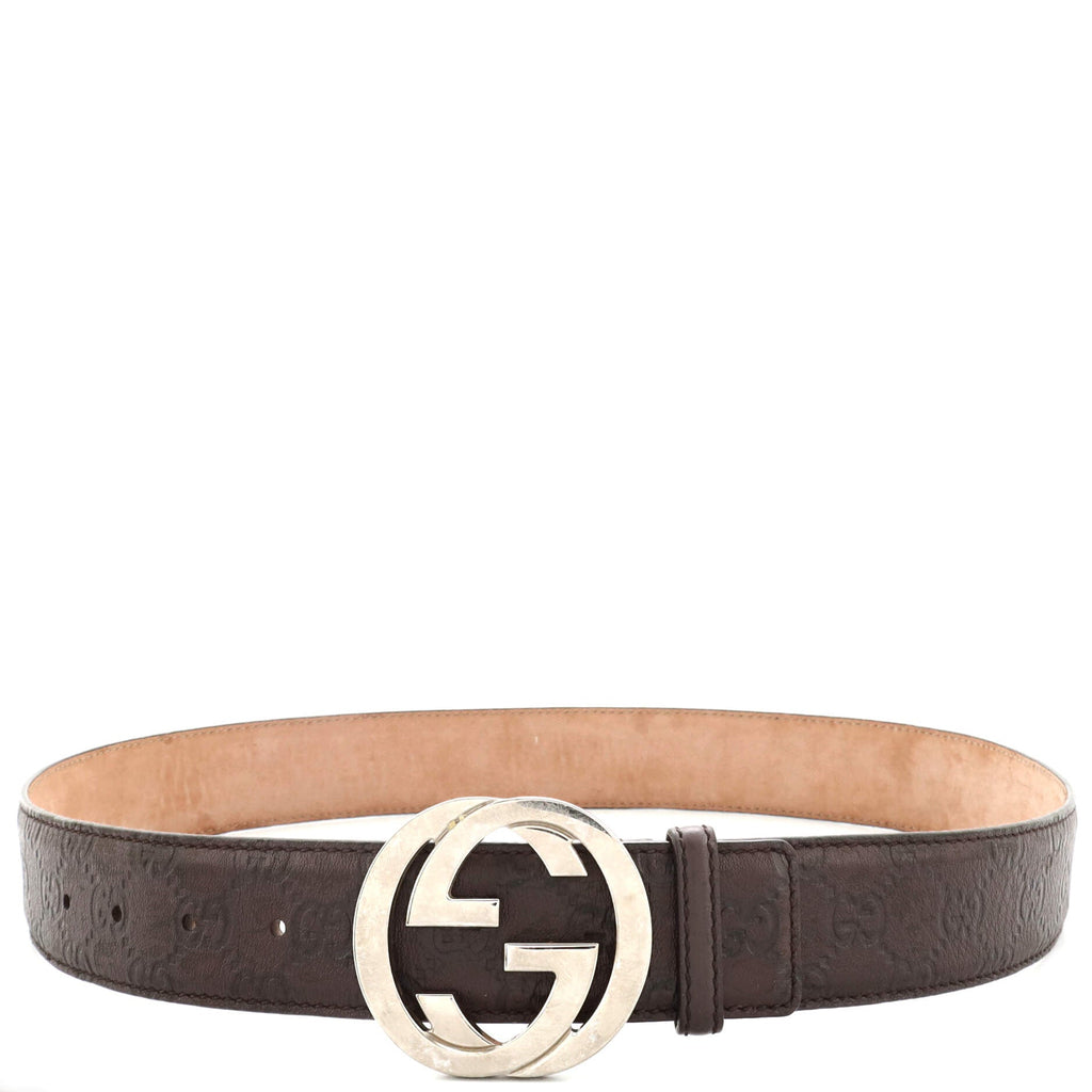 Interlocking G Belt Guccissima Leather Wide 90