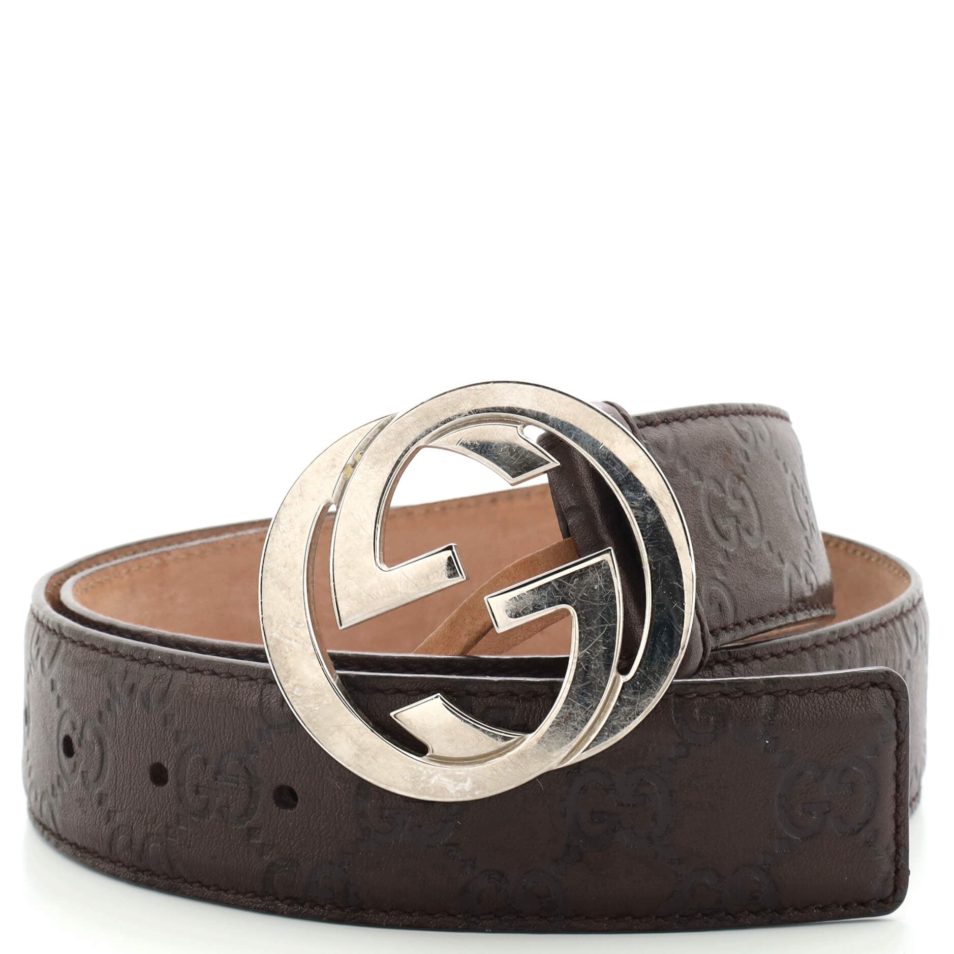 Interlocking G Belt Guccissima Leather Wide 90
