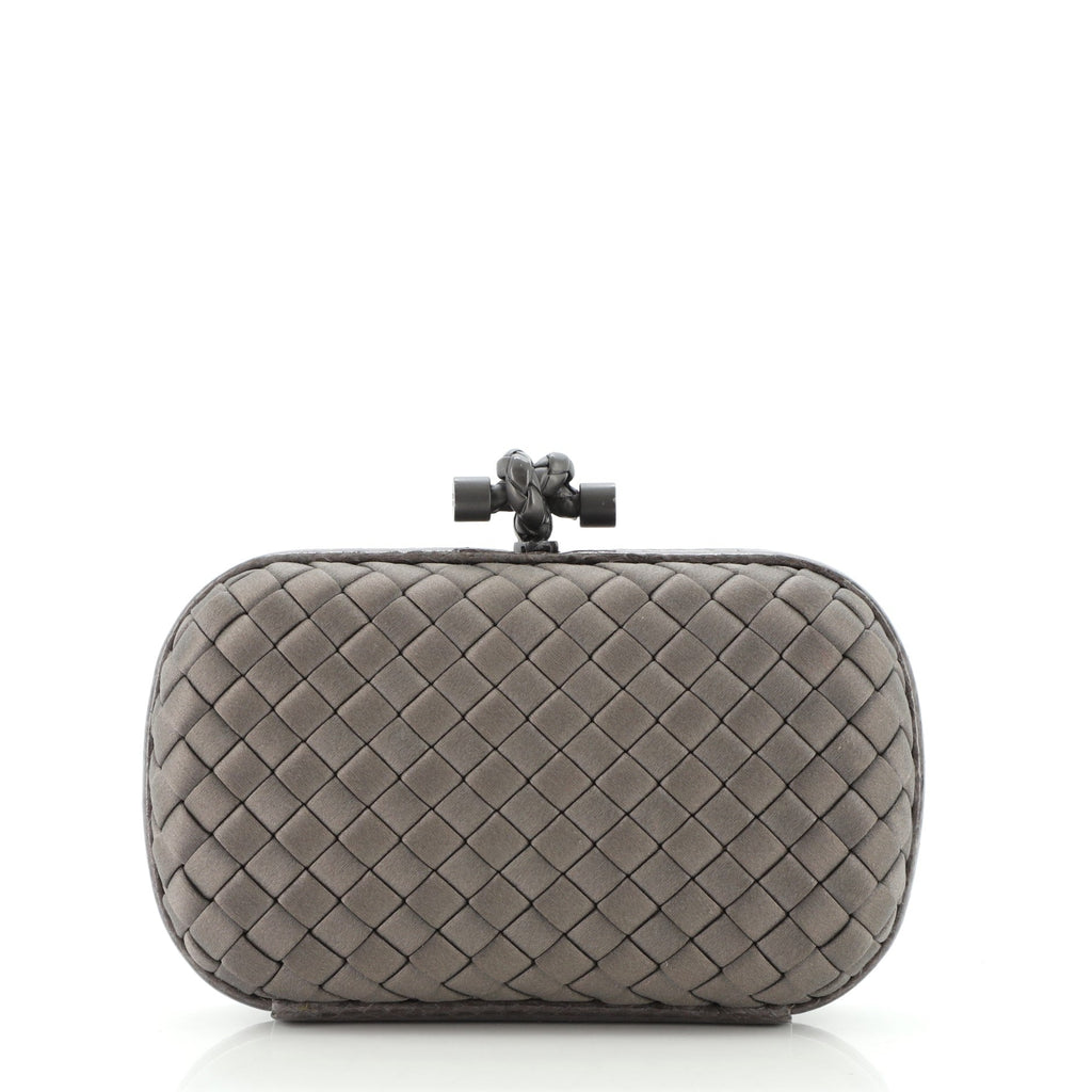 Box Knot Clutch Intrecciato Satin Small