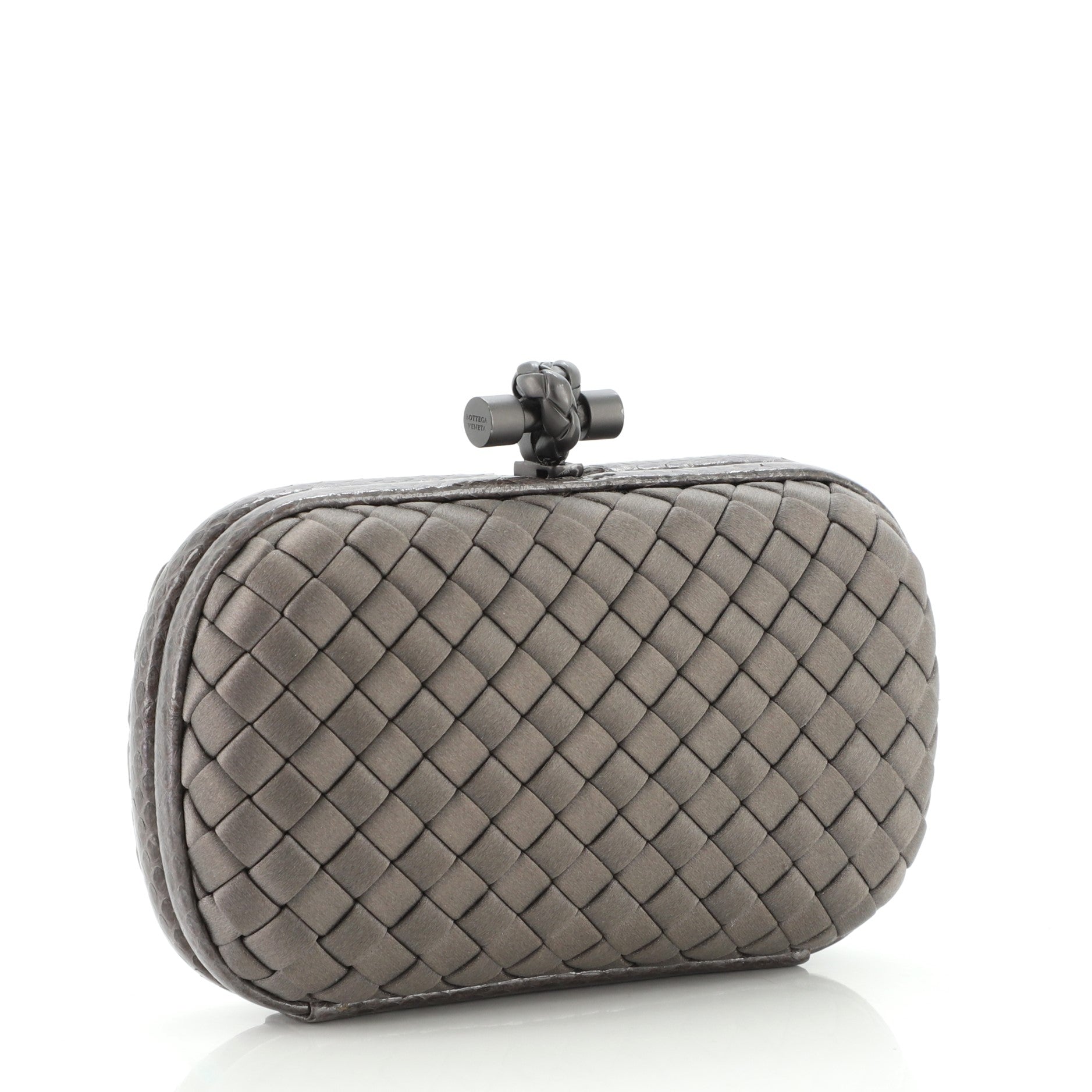 Box Knot Clutch Intrecciato Satin Small