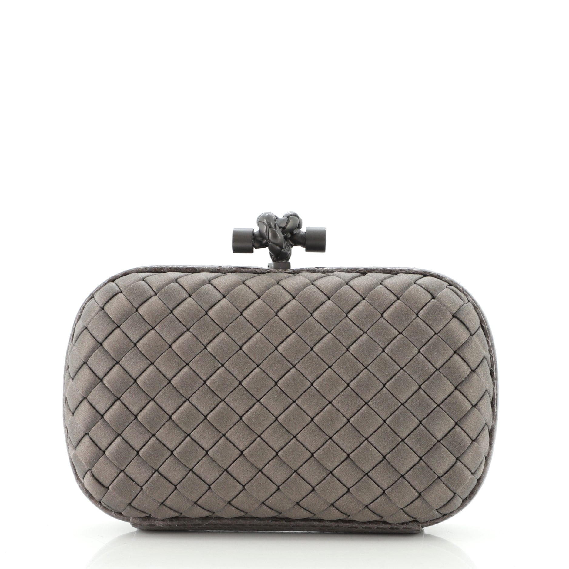 Box Knot Clutch Intrecciato Satin Small