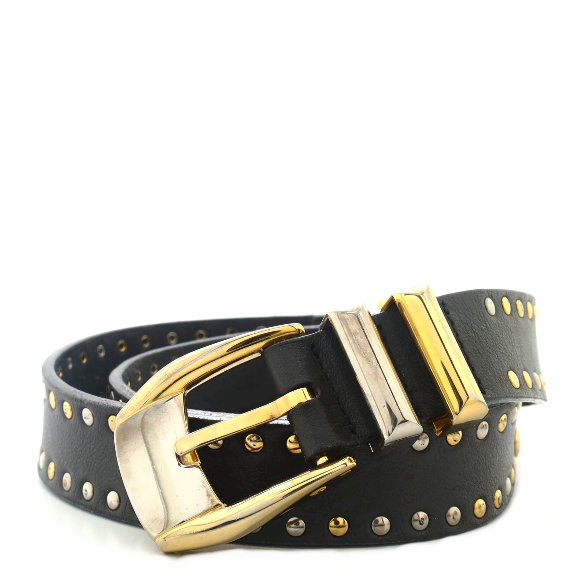 Vintage Belt Studded Leather Wide 70
