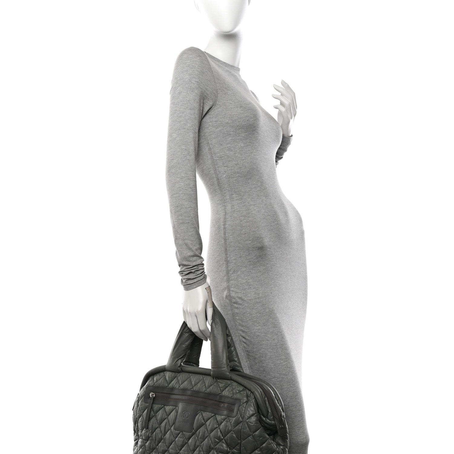 Nylon Quilted Coco Cocoon Bowler Grey