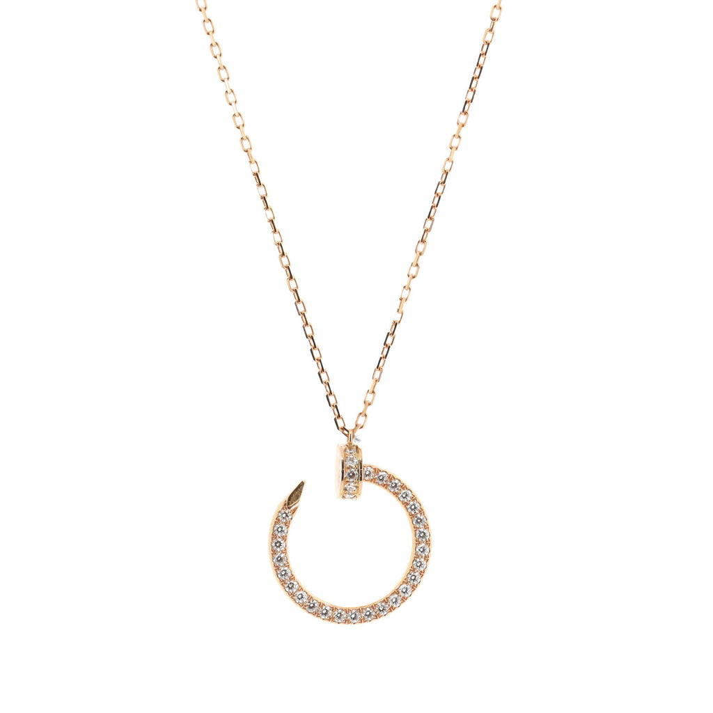 Juste Un Clou Pendant Necklace 18K Rose Gold and Pave Diamonds