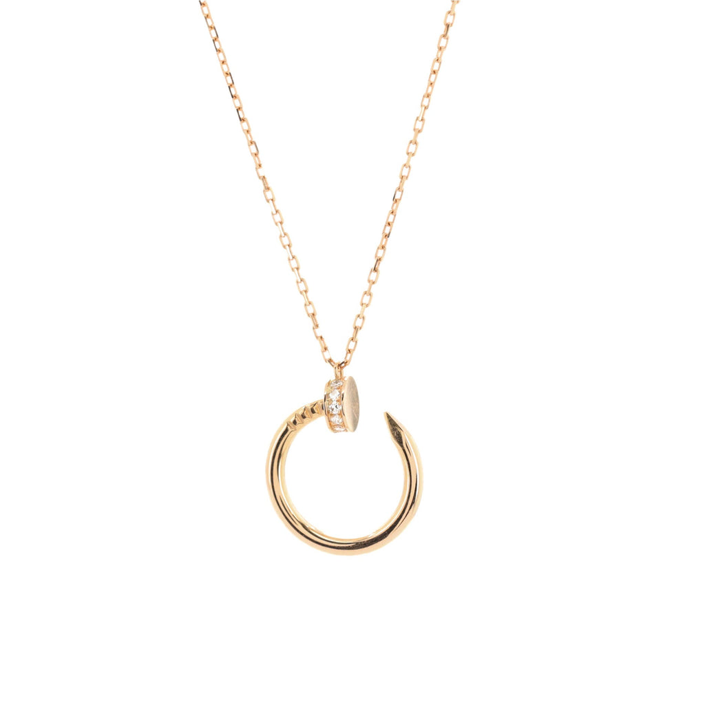 Juste Un Clou Pendant Necklace 18K Rose Gold and Pave Diamonds