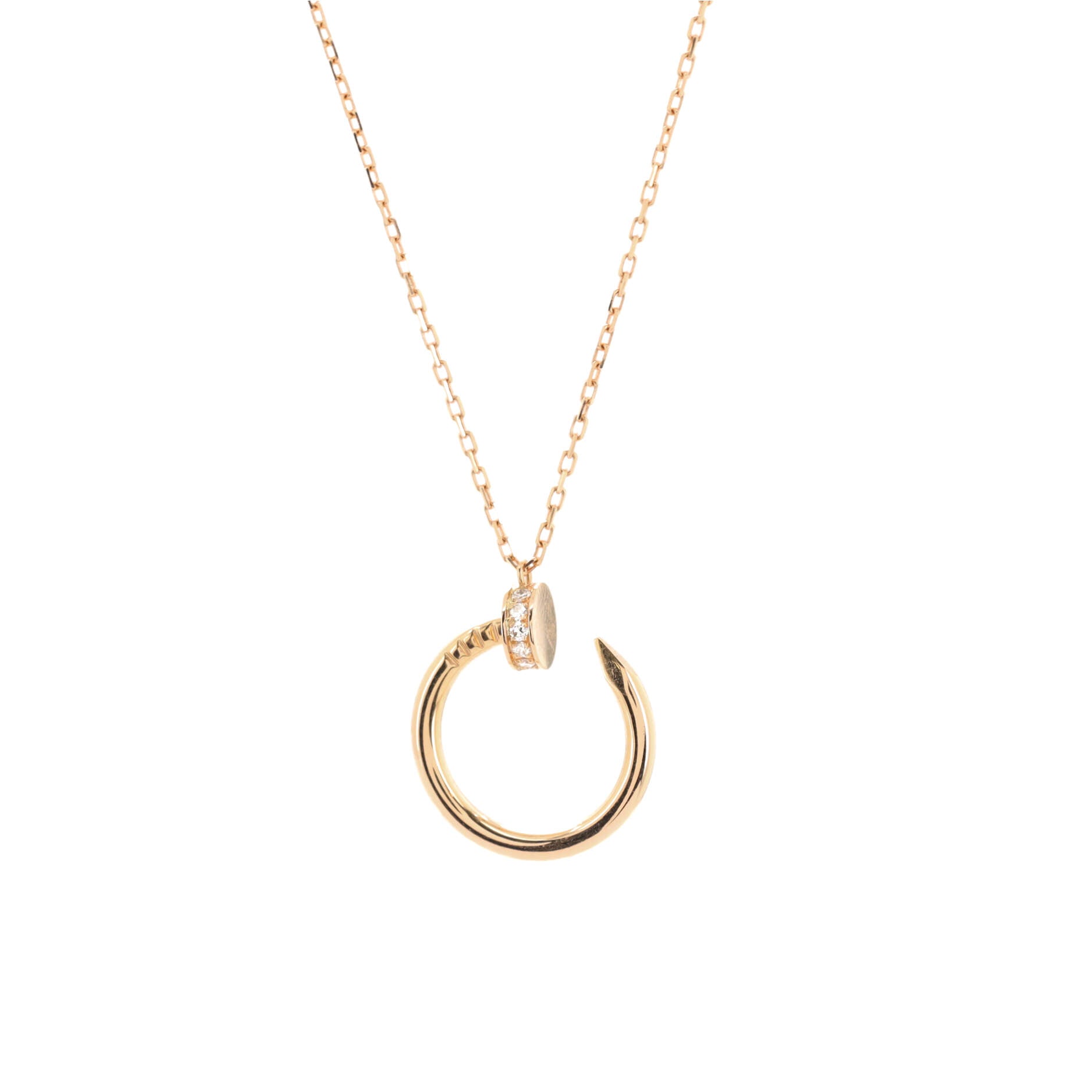 Juste Un Clou Pendant Necklace 18K Rose Gold and Pave Diamonds