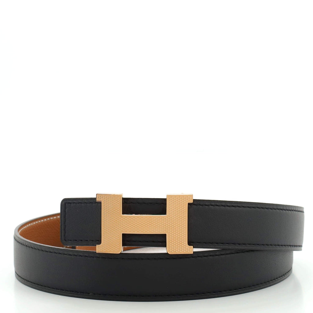 Constance Reversible Belt Leather with Guilloche Hardware Thin 70