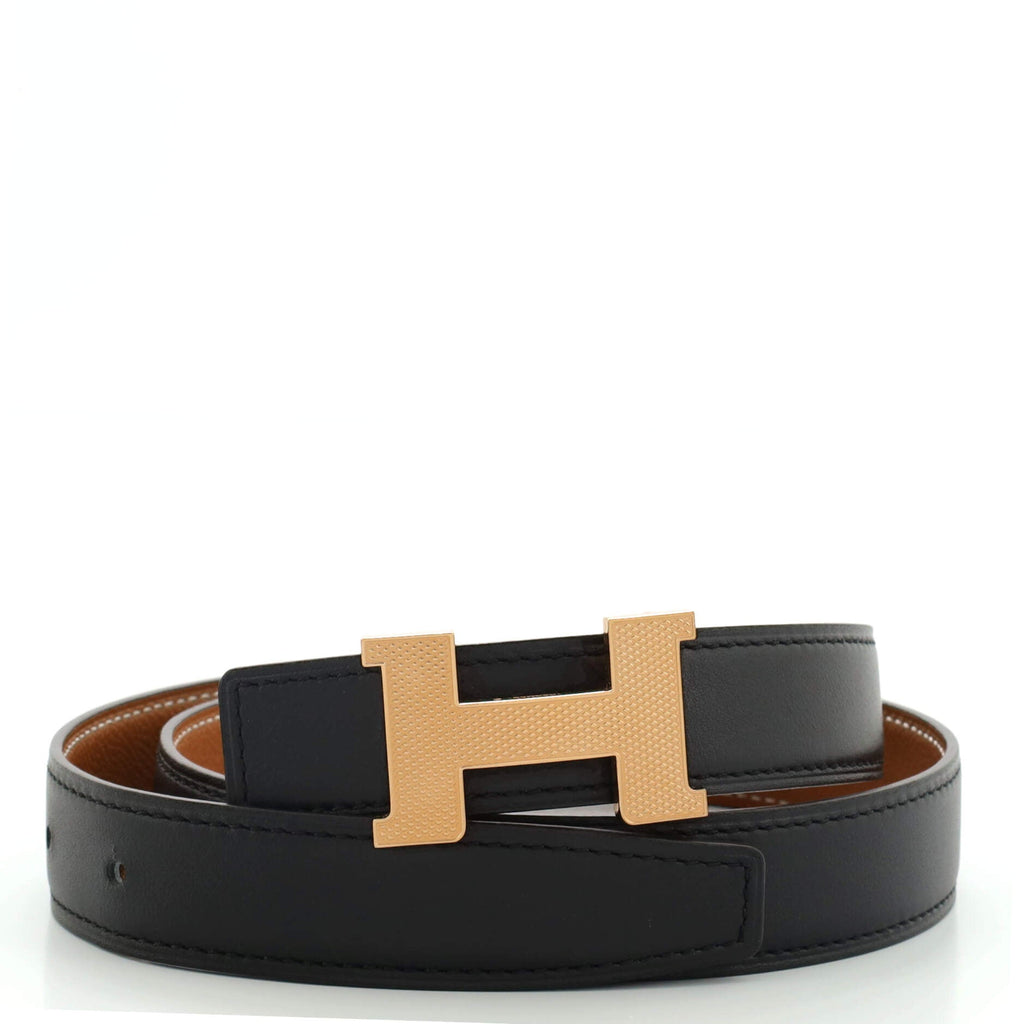 Constance Reversible Belt Leather with Guilloche Hardware Thin 70