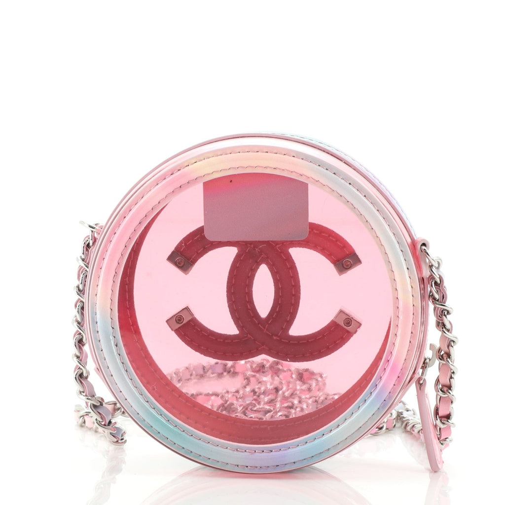 Filigree Round Clutch with Chain PVC with Lambskin Mini