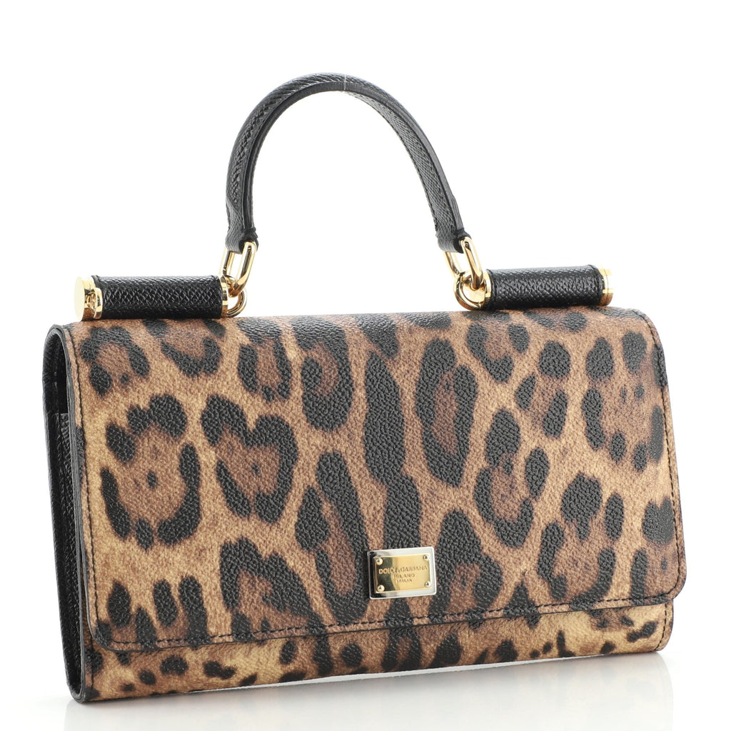 Sicily Wallet on Chain Printed Leather Mini