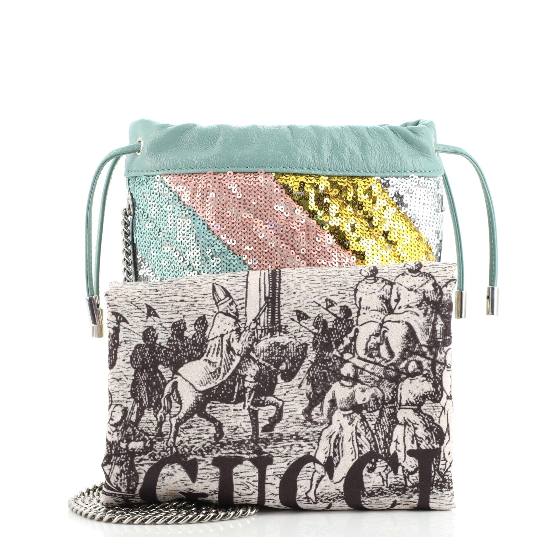 GG Marmont Bucket Bag Diagonal Quilted Sequins Mini