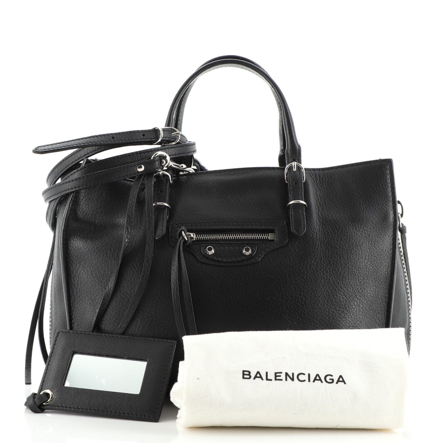 Papier A4 Zip Around Classic Studs Bag Leather Mini