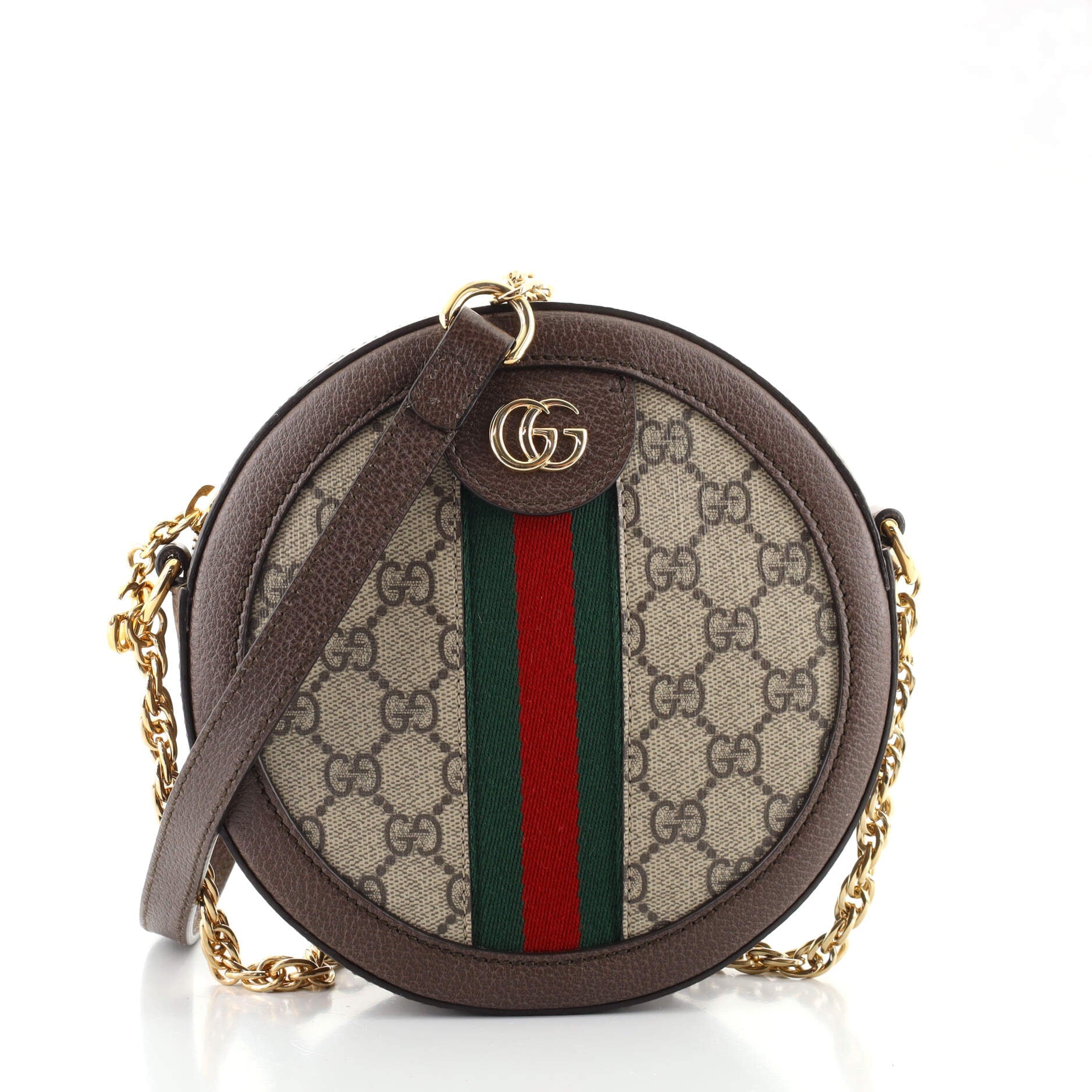Ophidia Round Shoulder Bag GG Coated Canvas Mini