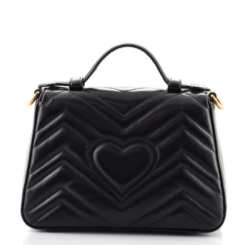 GG Marmont Top Handle Flap Bag Matelasse Leather Mini