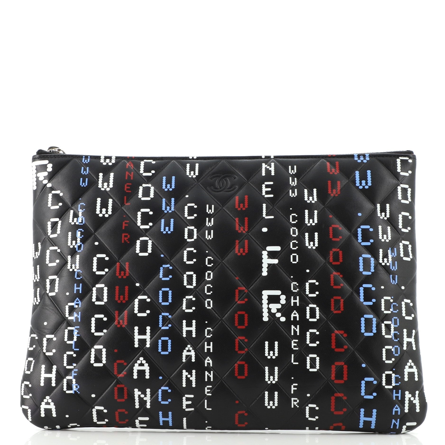 Data Center O Case Clutch Quilted Printed Lambskin Medium