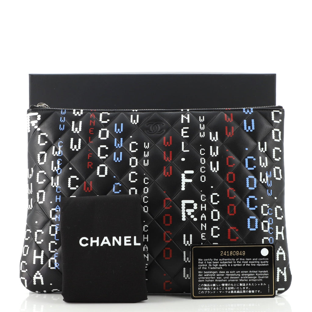 Data Center O Case Clutch Quilted Printed Lambskin Medium