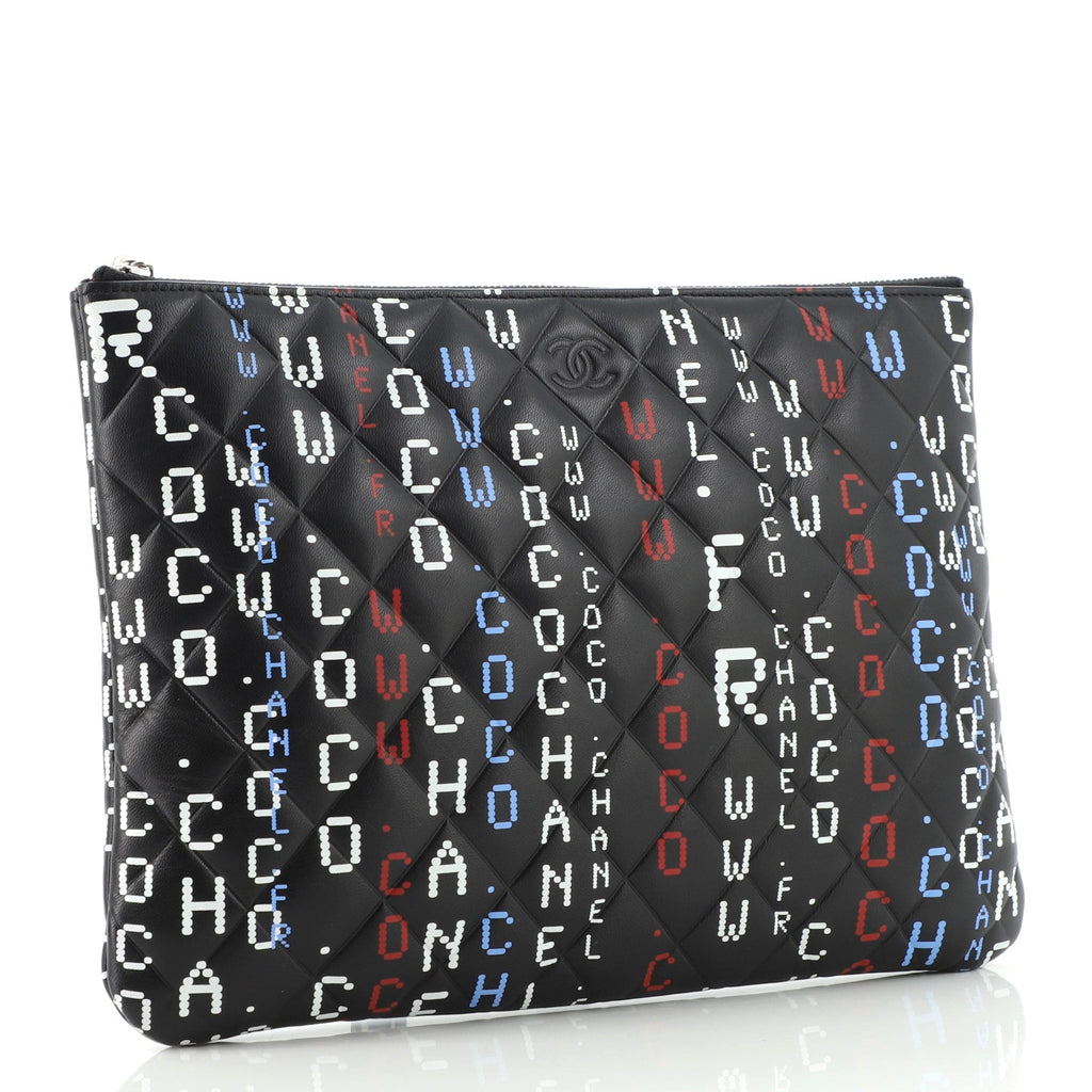 Data Center O Case Clutch Quilted Printed Lambskin Medium