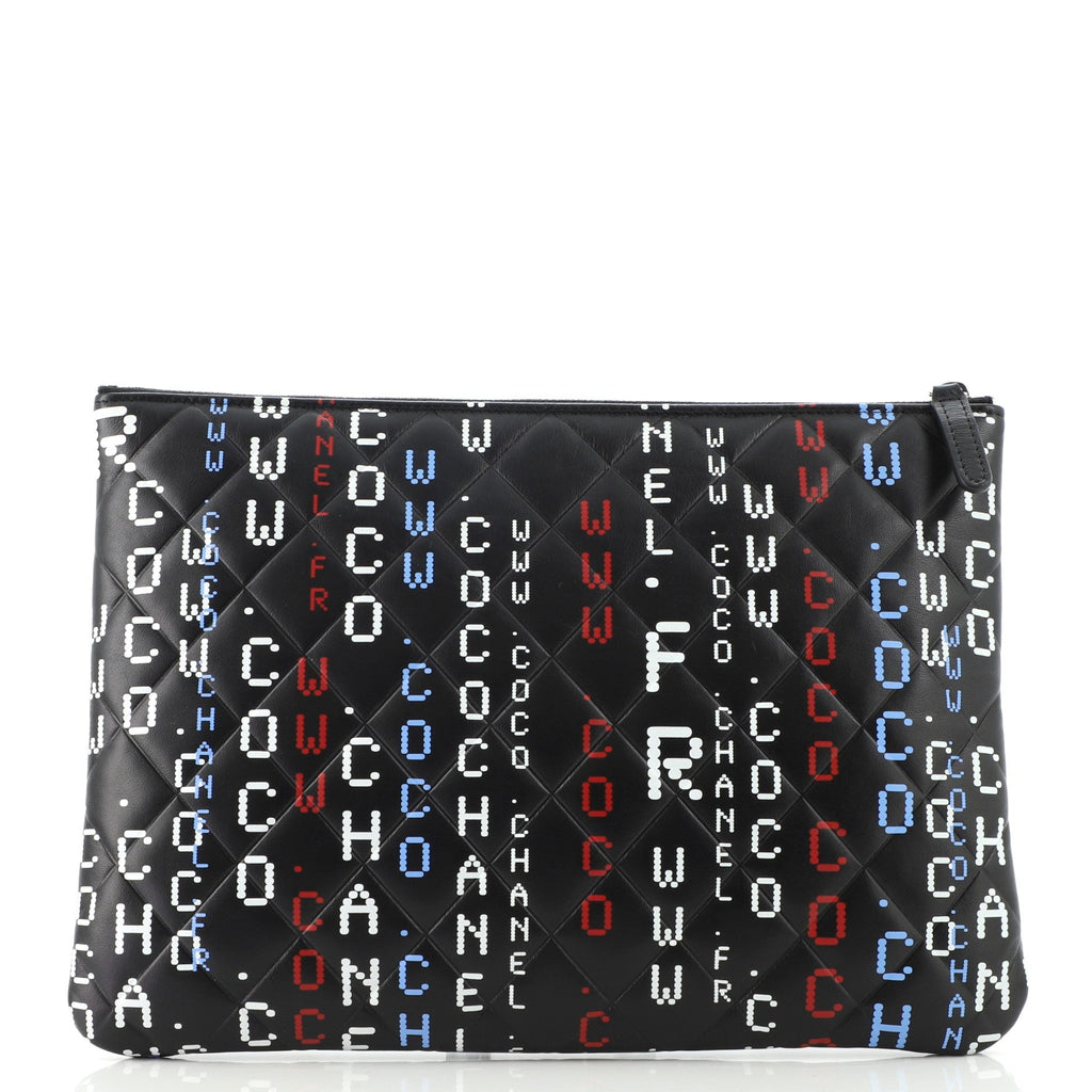 Data Center O Case Clutch Quilted Printed Lambskin Medium