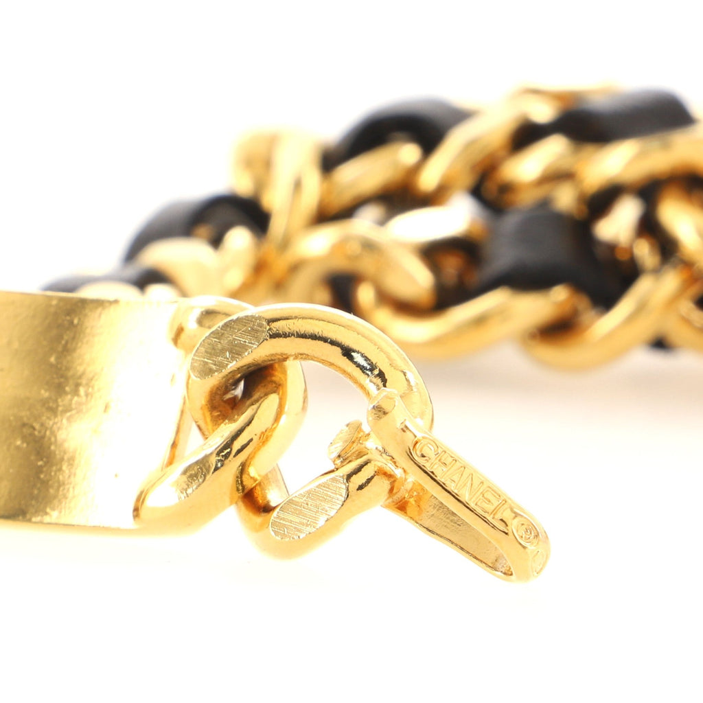 Vintage Logo Chain Belt Metal and Leather 0