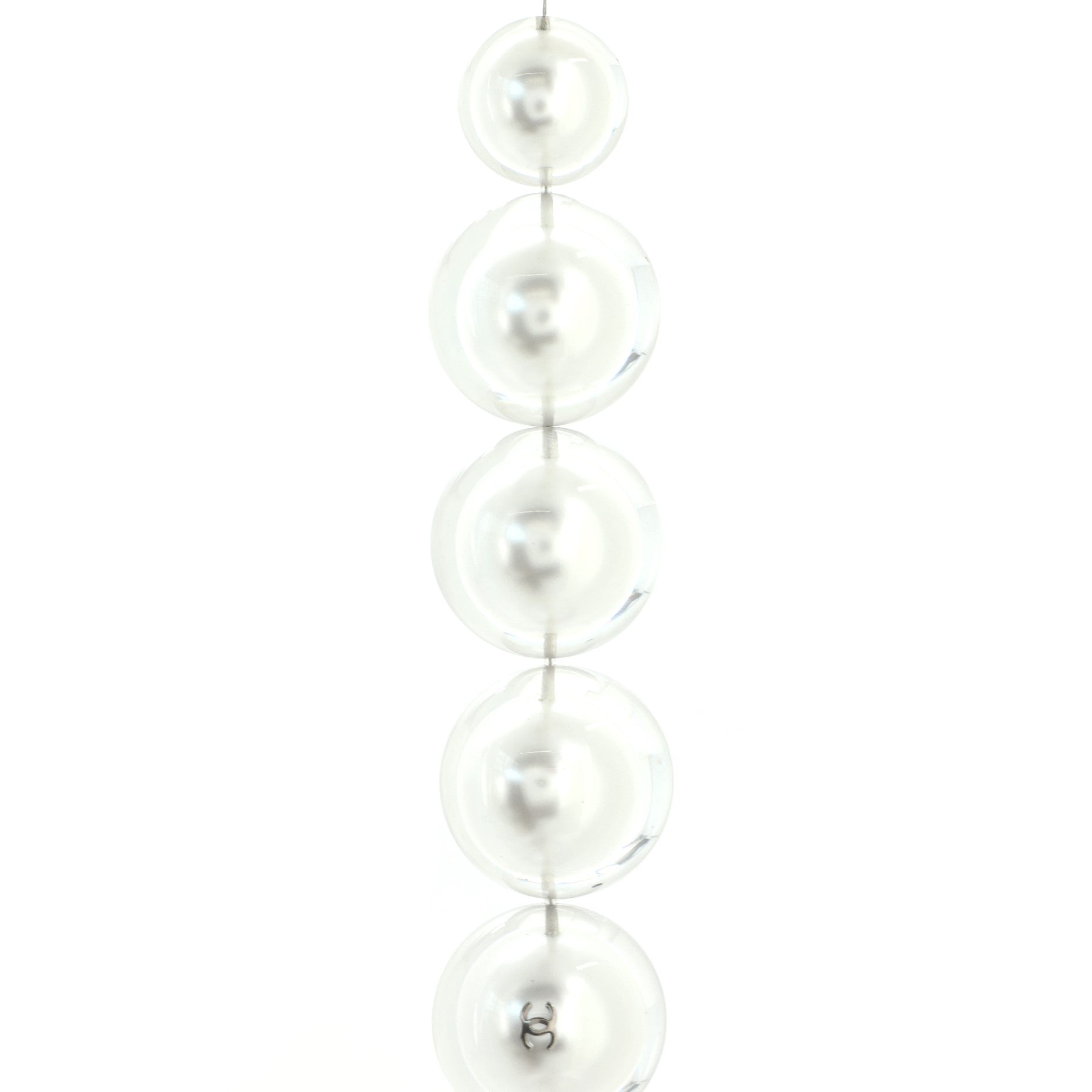 CC Necklace Acrylic and Faux Pearls Short