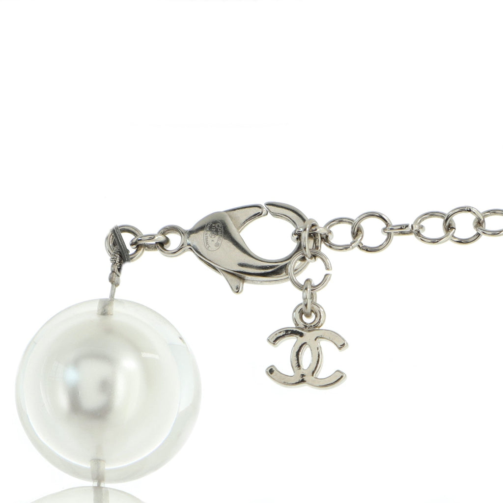 CC Necklace Acrylic and Faux Pearls Short
