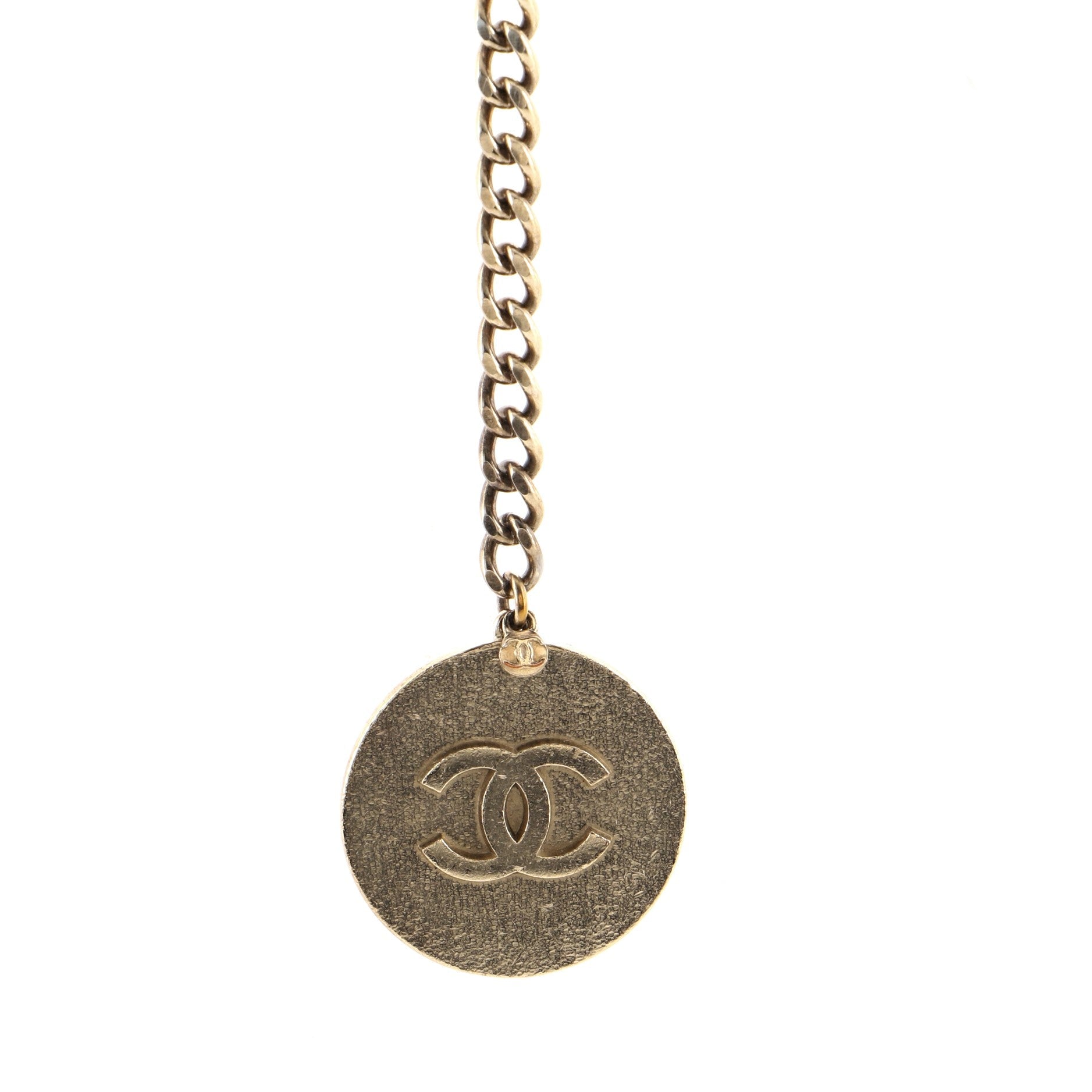 CC Lipstick and Charm Chain Belt Metal and Resin 95