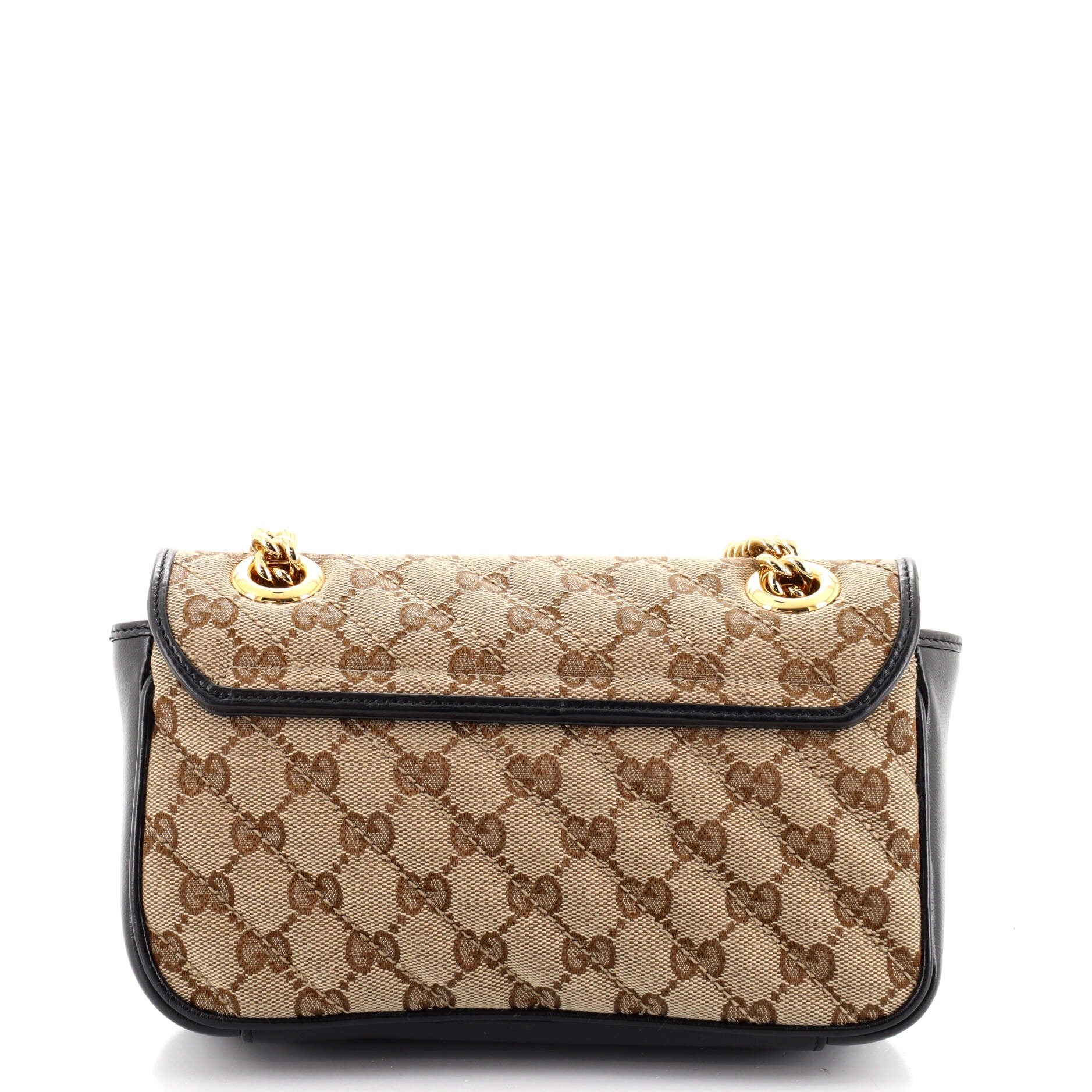 GG Marmont Flap Bag Diagonal Quilted GG Canvas Mini