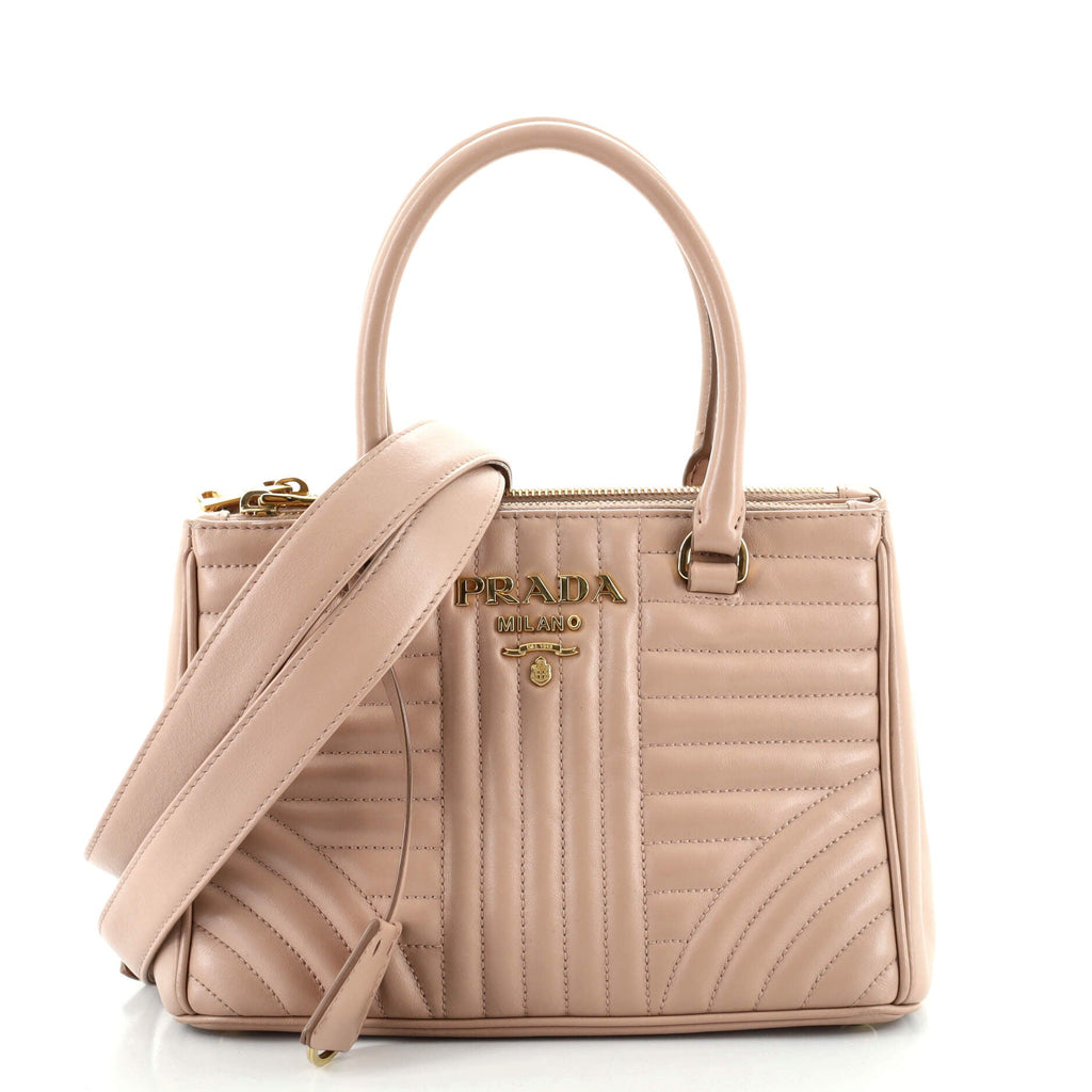 Double Zip Tote Diagramme Quilted Leather Mini