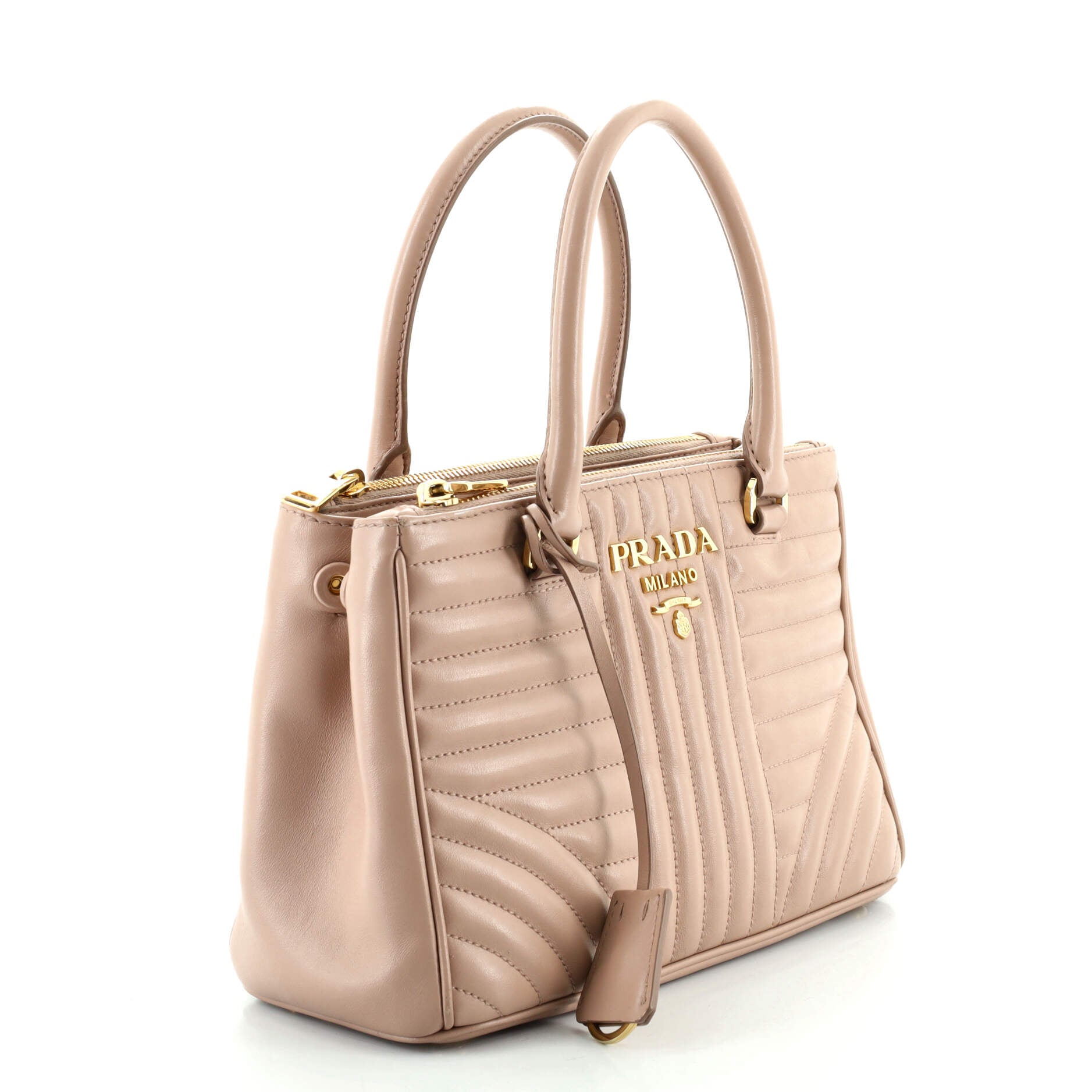 Double Zip Tote Diagramme Quilted Leather Mini