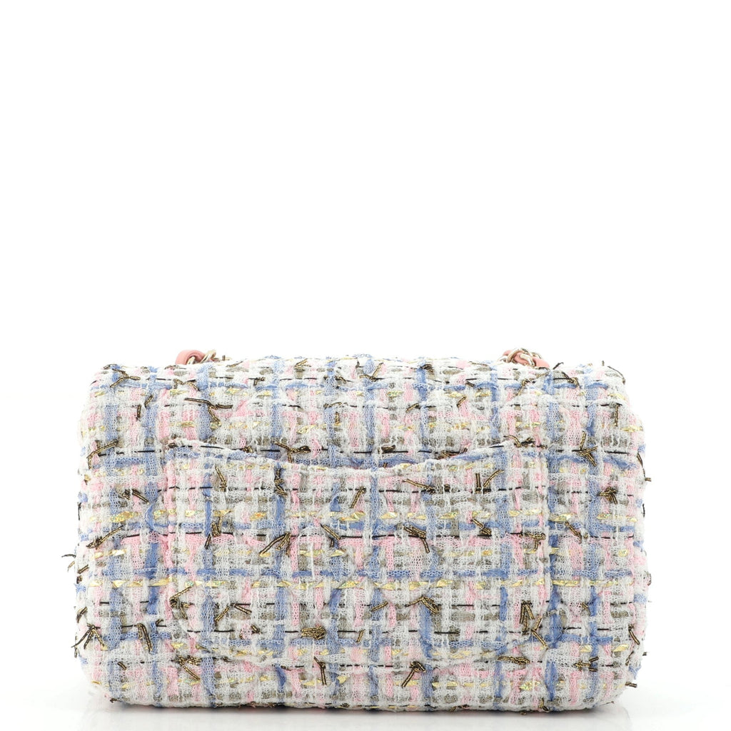 Classic Single Flap Bag Quilted Tweed and Ribbon Mini