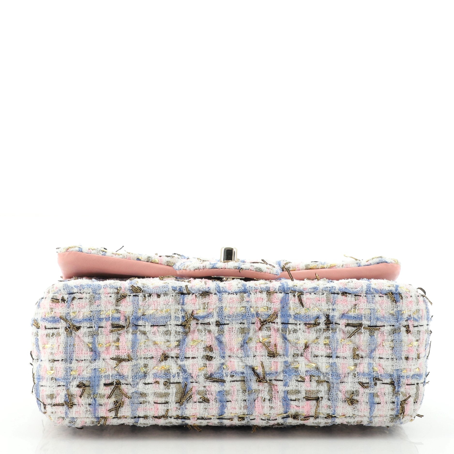 Classic Single Flap Bag Quilted Tweed and Ribbon Mini